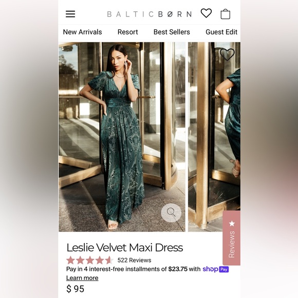 NWT BALTIC BORN LESLIE VELVET MAXI DRESS - Picture 4 of 6